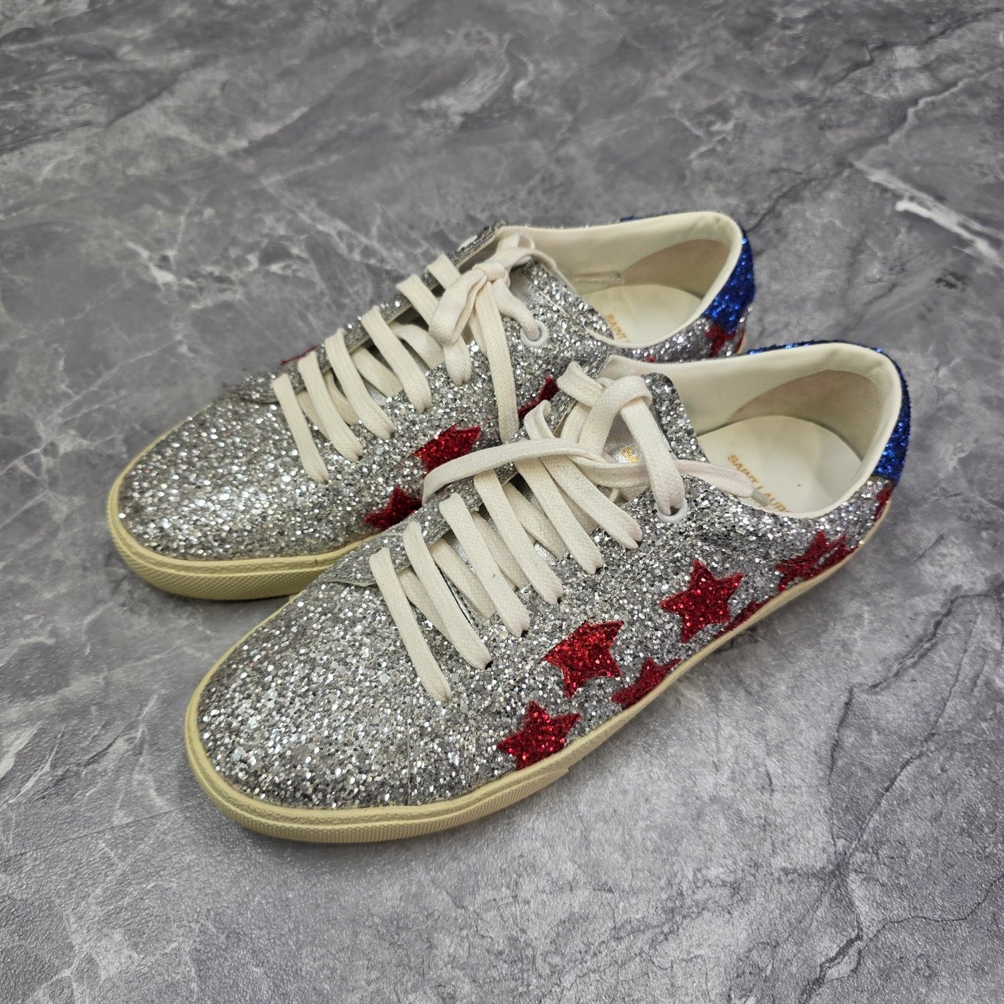 Saint Laurent Glitter Star Sneakers (Pre-Owned)