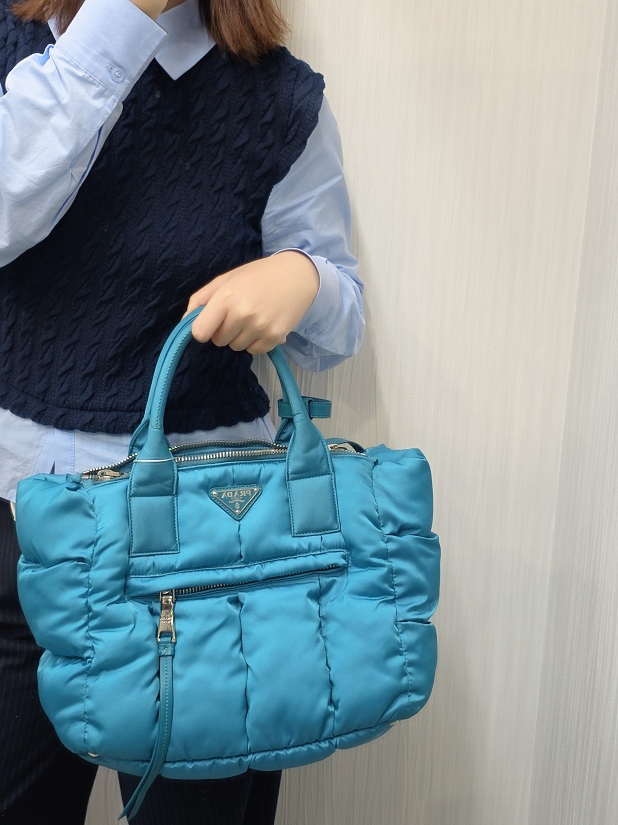 PRADA Padded Nylon Handbag (Pre-Owned)