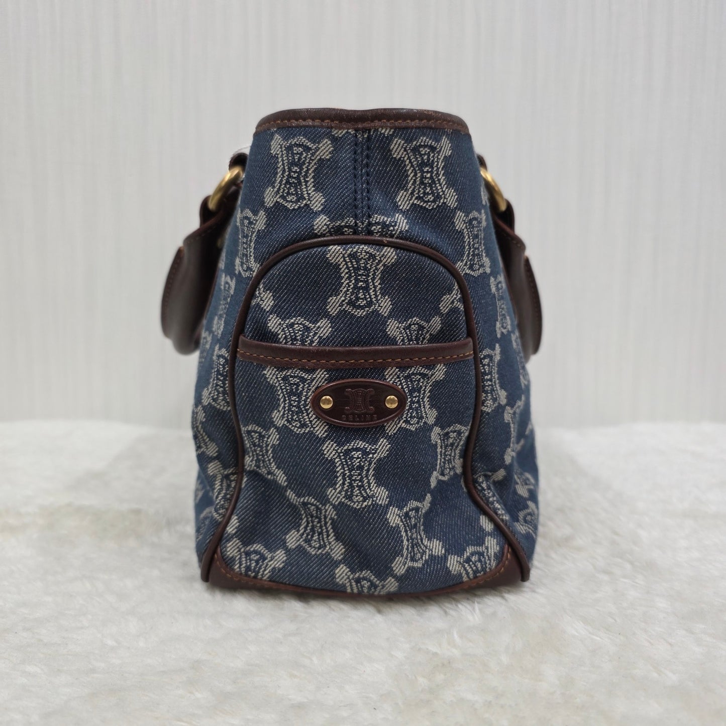 CELINE Triomphe Denim Handbag (Pre-Owned)