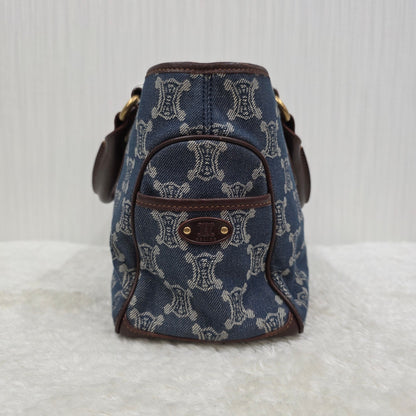 CELINE Triomphe Denim Handbag (Pre-Owned)