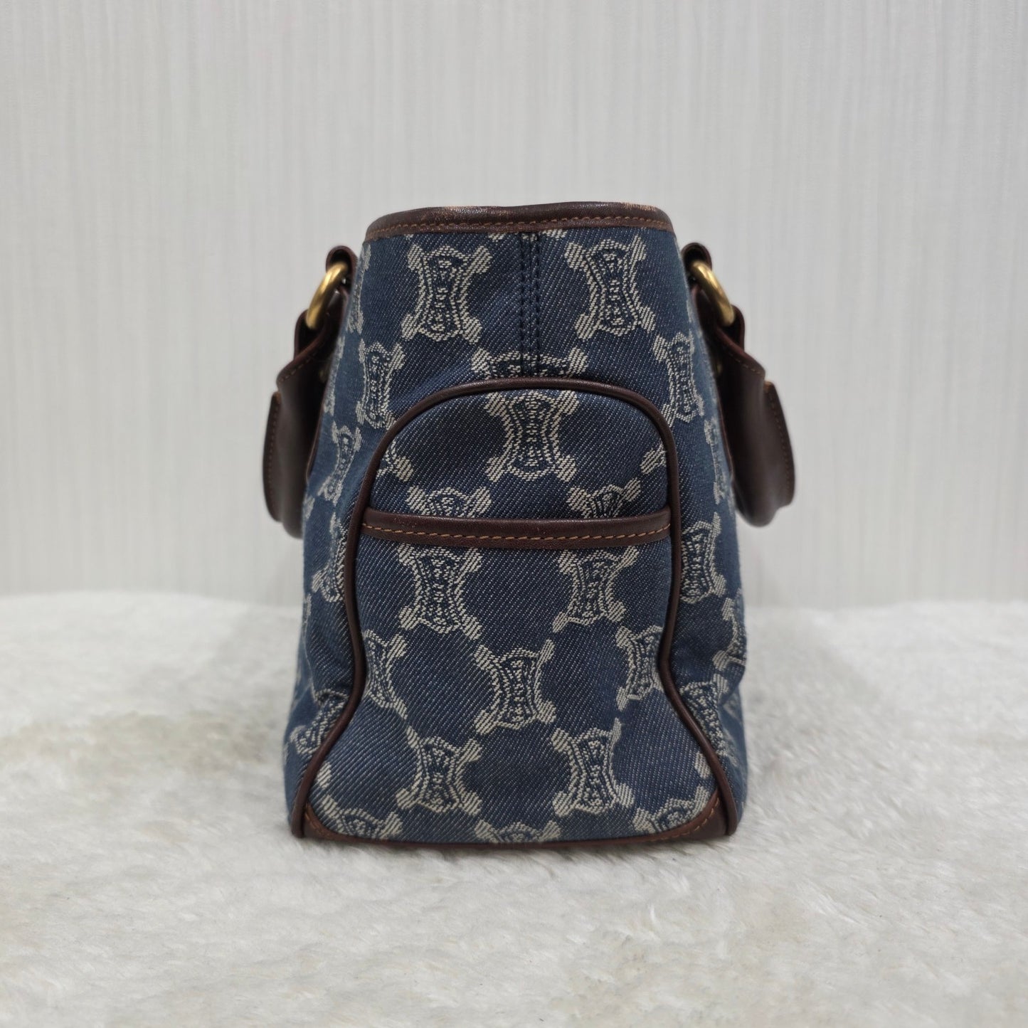 CELINE Triomphe Denim Handbag (Pre-Owned)