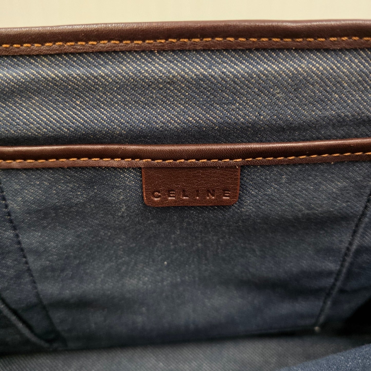 CELINE Triomphe Denim Handbag (Pre-Owned)