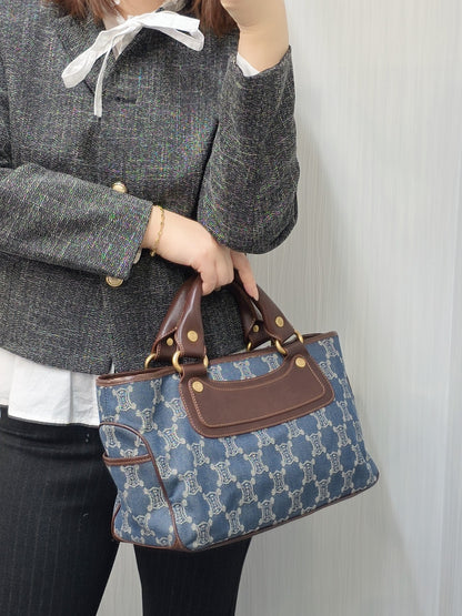 CELINE Triomphe Denim Handbag (Pre-Owned)
