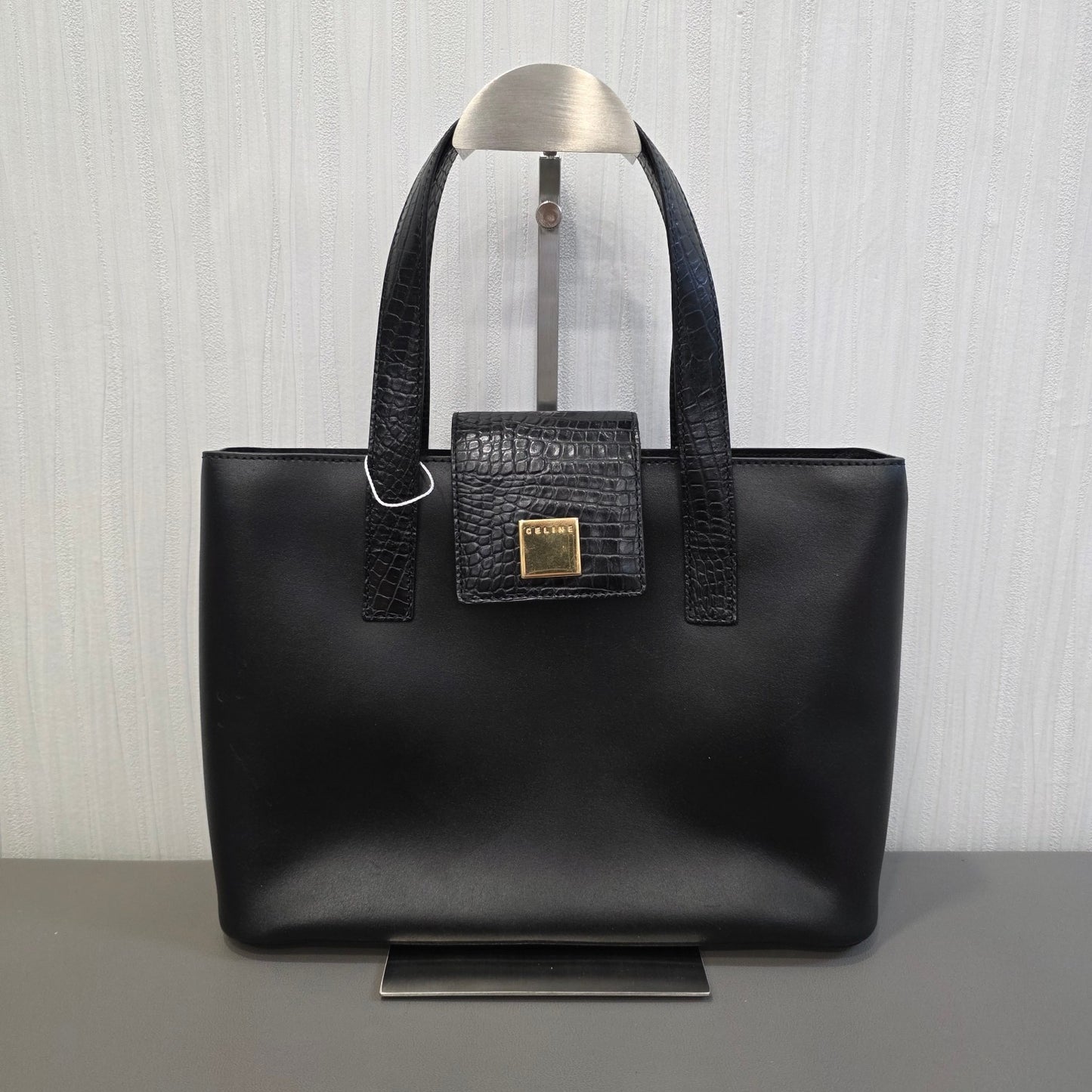 CELINE 鳄鱼纹压花皮革手提包（二手） 