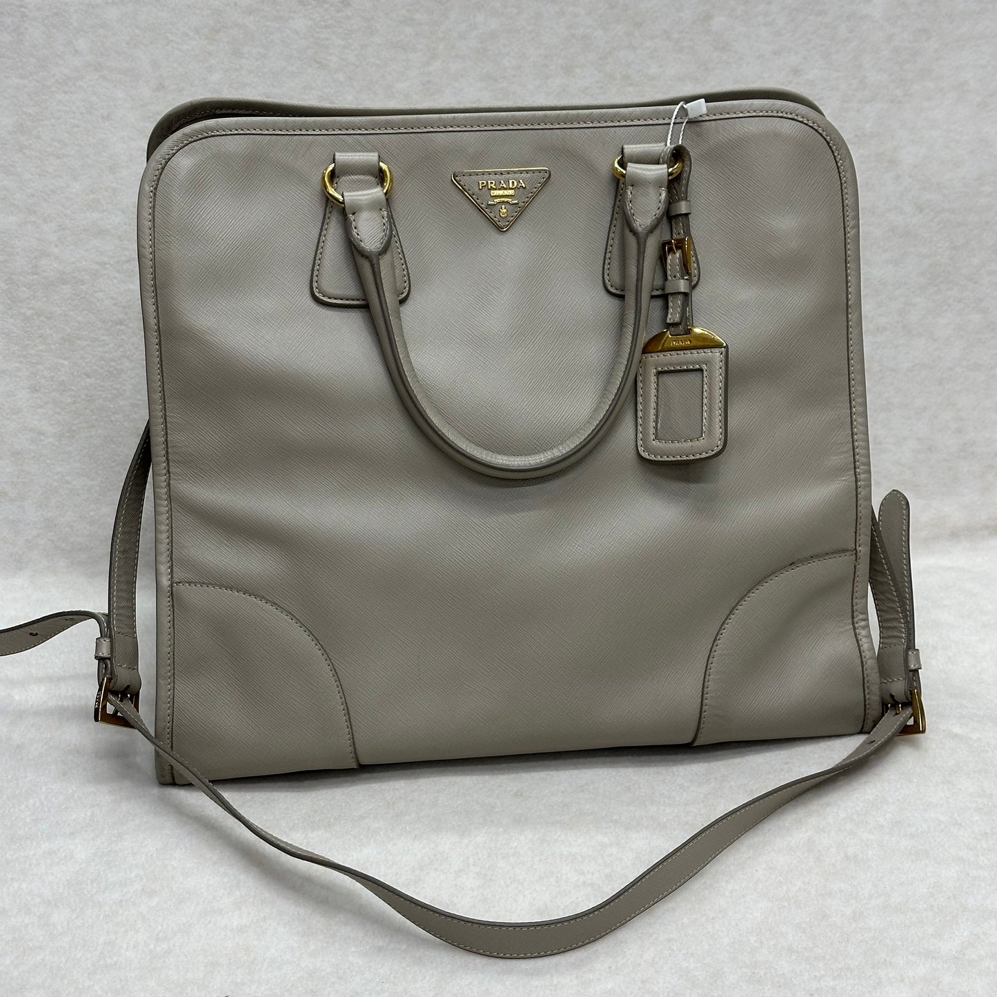 Prada Saffiano Leather Top Handle Shoulder Bag (Pre-Owned)