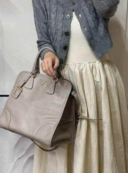 Prada Saffiano Leather Top Handle Shoulder Bag (Pre-Owned)