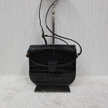 YSL Crocodile Embossed Shoulder Bag (Pre-Owned)
