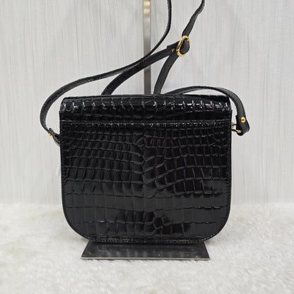 YSL Crocodile Embossed Shoulder Bag (Pre-Owned)