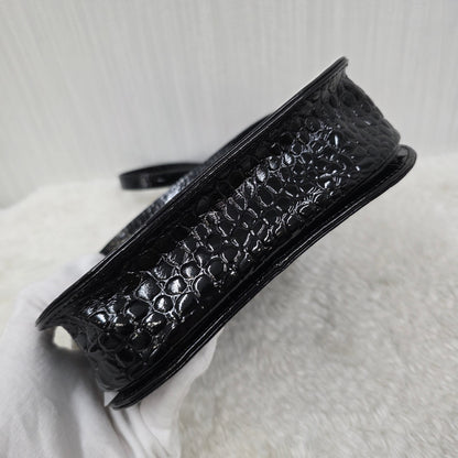 YSL Crocodile Embossed Shoulder Bag (Pre-Owned)