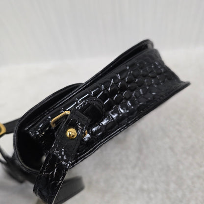 YSL Crocodile Embossed Shoulder Bag (Pre-Owned)