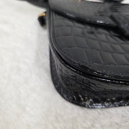 YSL Crocodile Embossed Shoulder Bag (Pre-Owned)