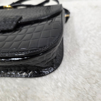 YSL Crocodile Embossed Shoulder Bag (Pre-Owned)