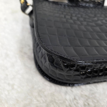 YSL Crocodile Embossed Shoulder Bag (Pre-Owned)