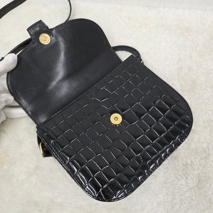 YSL Crocodile Embossed Shoulder Bag (Pre-Owned)
