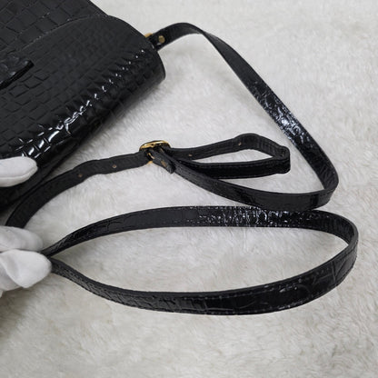 YSL Crocodile Embossed Shoulder Bag (Pre-Owned)