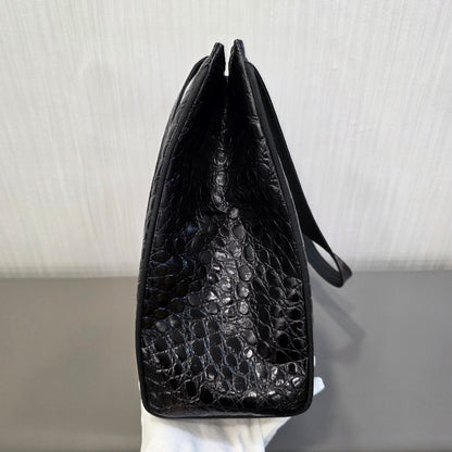 Salvatore Ferragamo Crocodile-Embossed Tote Shoulder Bag (Pre-Owned)