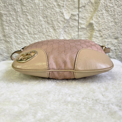 Gucci GG Canvas Shoulder Bag Heart Logo Beige (Pre-Owned)