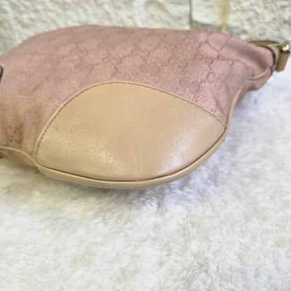 Gucci GG Canvas Shoulder Bag Heart Logo Beige (Pre-Owned)