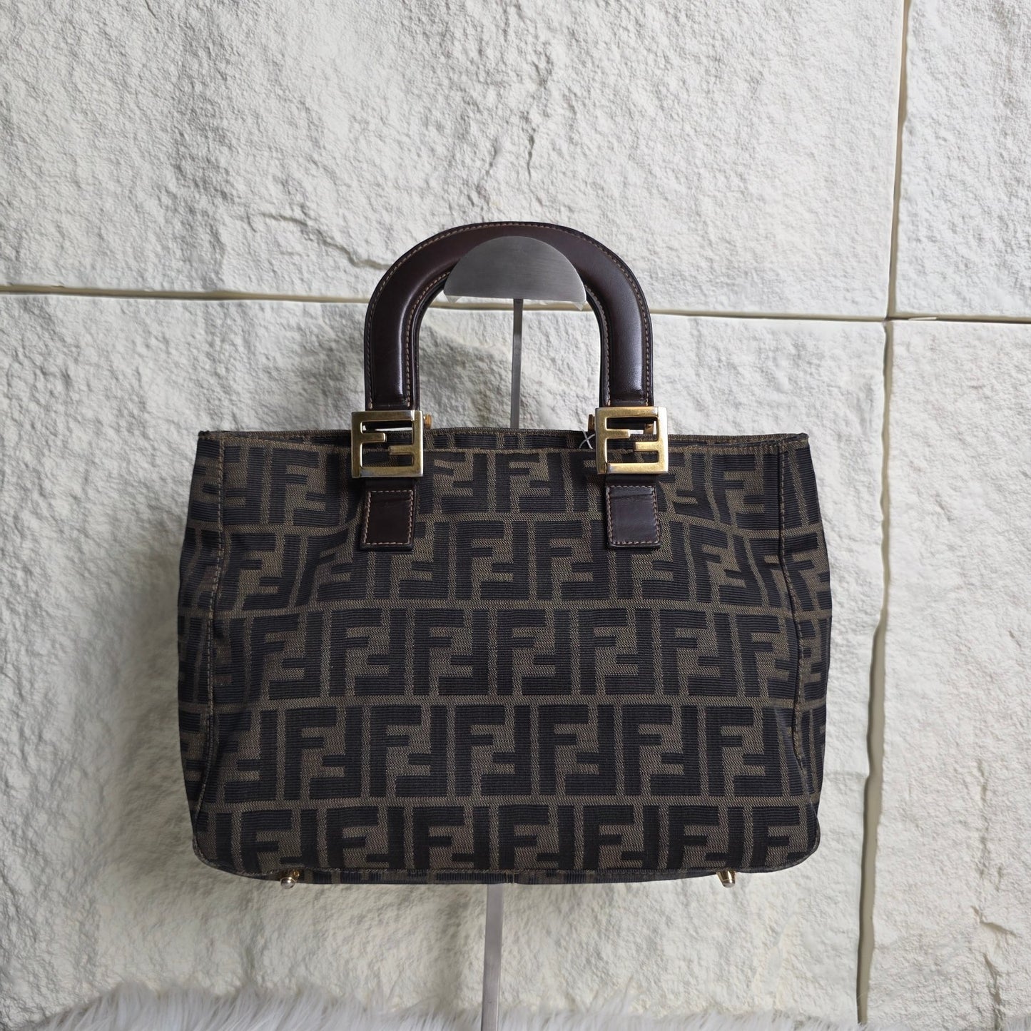 Fendi Zucca Canvas Top Handle Tote (Pre-owned)