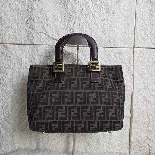 Fendi Zucca Canvas Top Handle Tote (Pre-owned)