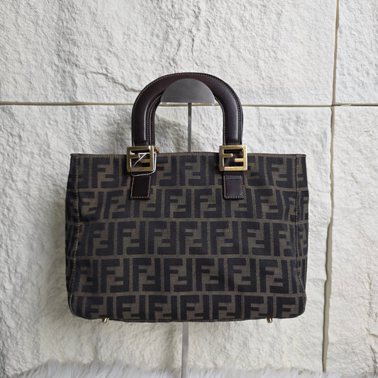 Fendi Zucca Canvas Top Handle Tote (Pre-owned)