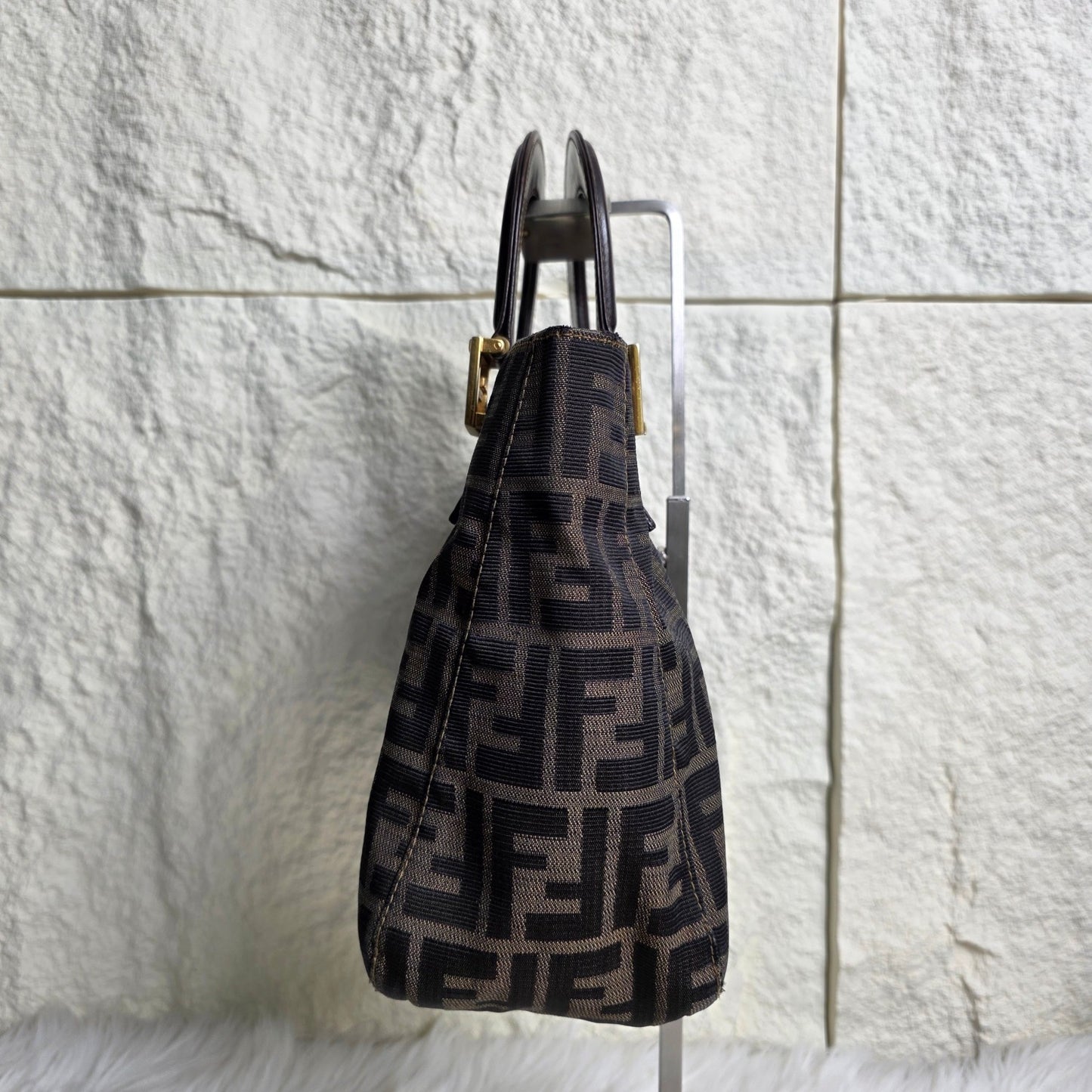 Fendi Zucca Canvas Top Handle Tote (Pre-owned)