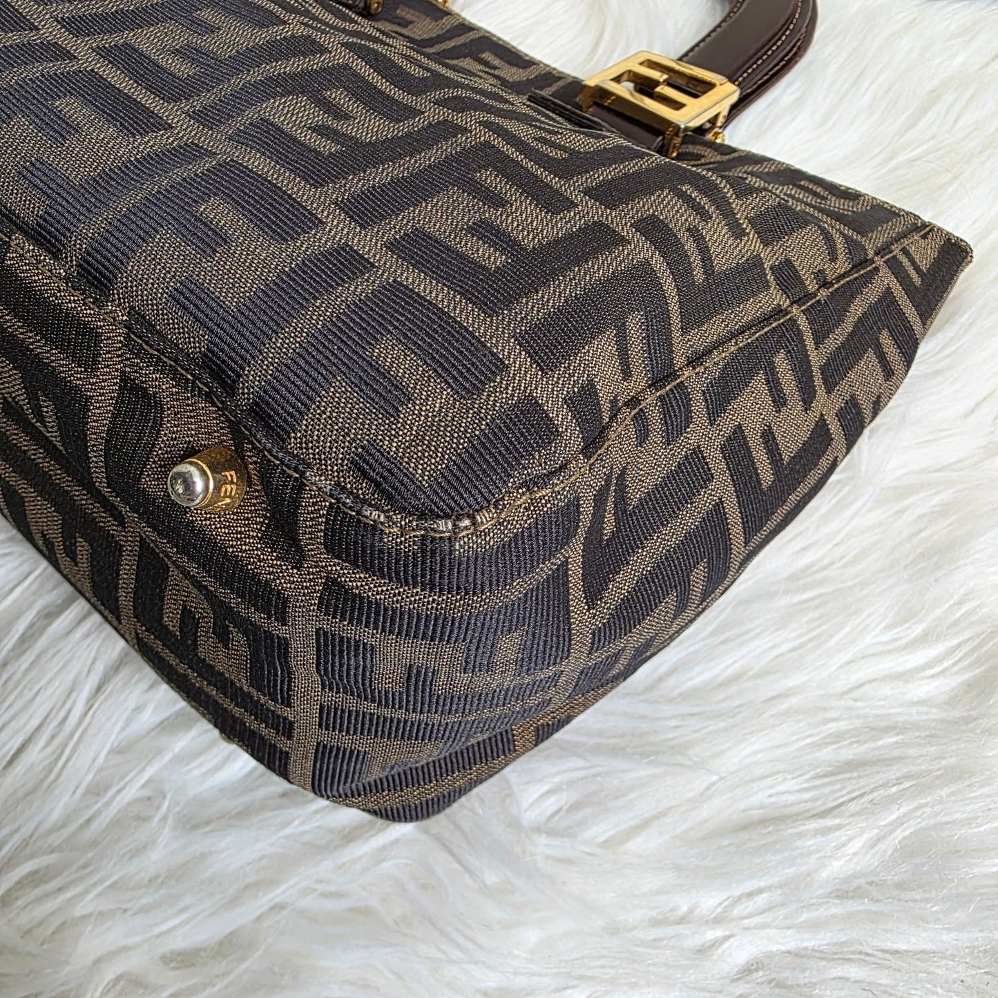 Fendi Zucca Canvas Top Handle Tote (Pre-owned)