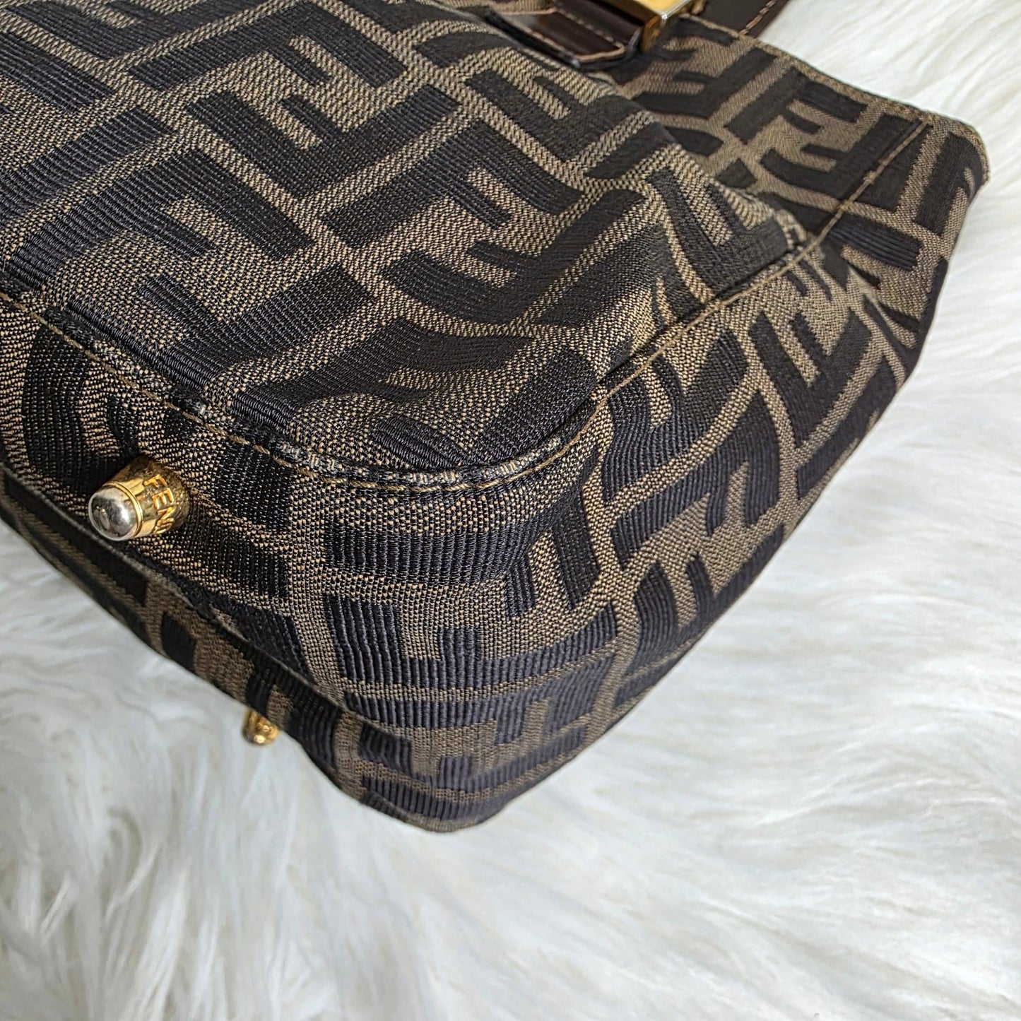 Fendi Zucca Canvas Top Handle Tote (Pre-owned)