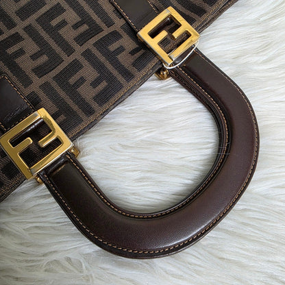 Fendi Zucca Canvas Top Handle Tote (Pre-owned)