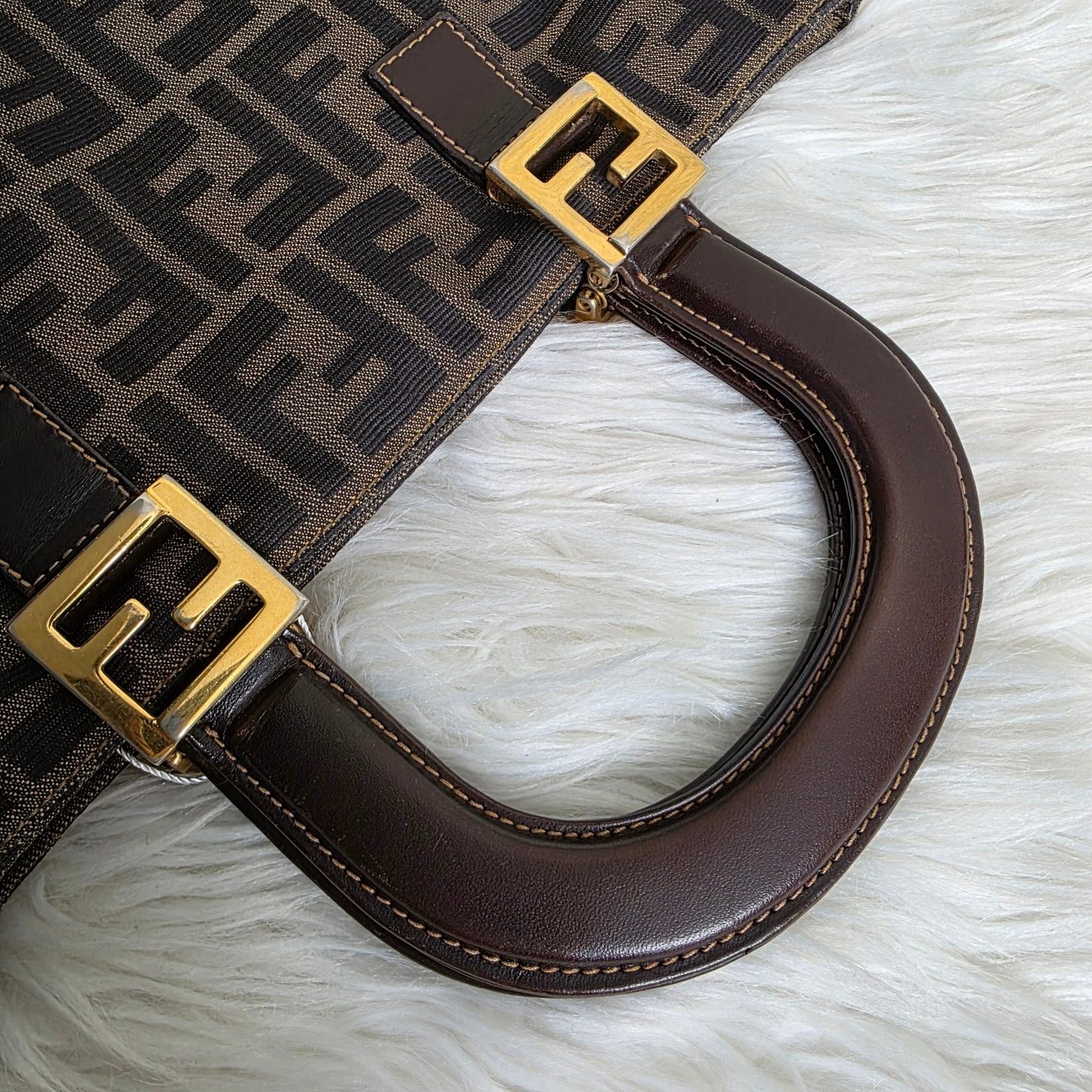 Fendi Zucca Canvas Top Handle Tote (Pre-owned)