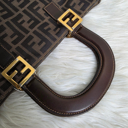 Fendi Zucca Canvas Top Handle Tote (Pre-owned)