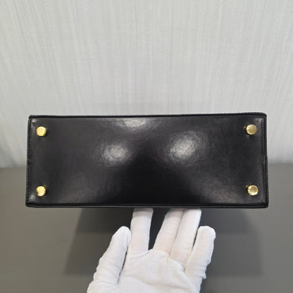 Salvatore Ferragamo Vara Bow Top Handle Bag Black (Pre-owned)
