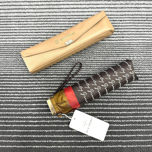 Givenchy Logo Folding Umbrella with Case (Pre-Owned)