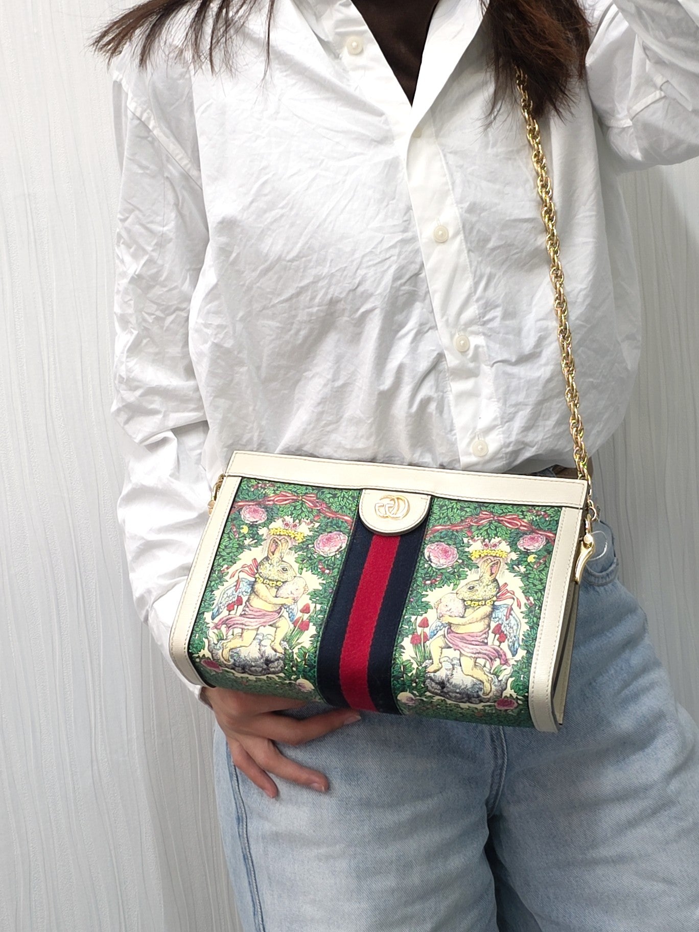 GUCCI GG Supreme Tian Yuko Higuchi Collaboration Shoulder Bag (Pre-Owned)