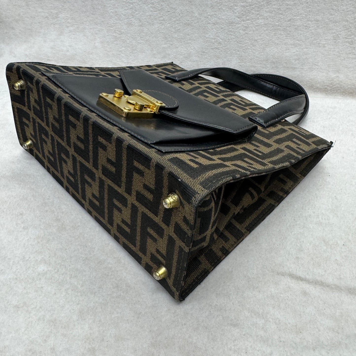 FENDI Zucca FF Canvas Mini Tote Crossbody Briefcase (Pre-Owned)