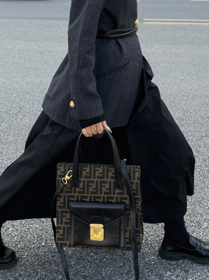 FENDI Zucca FF Canvas Mini Tote Crossbody Briefcase (Pre-Owned)