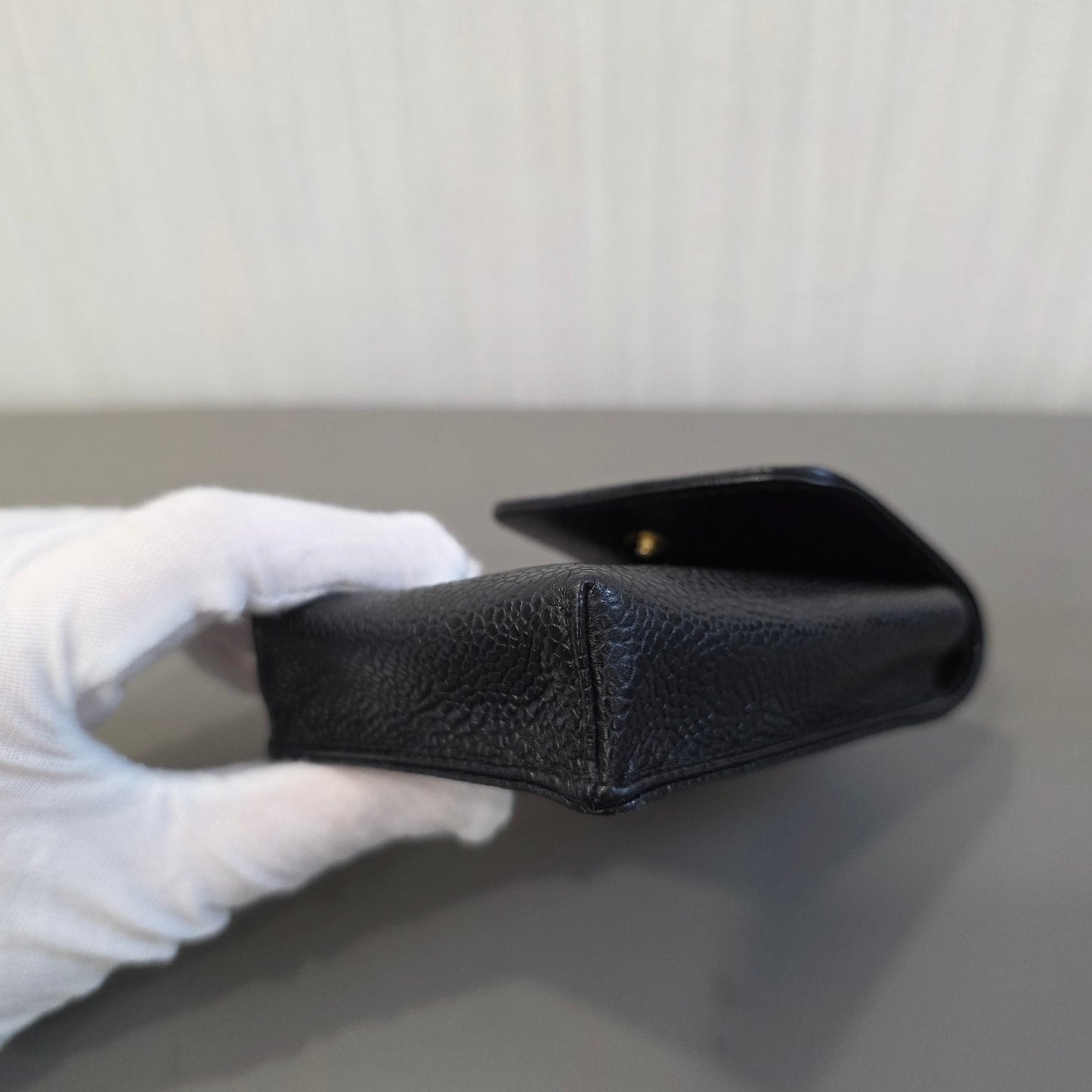 CHANEL Caviar Leather Mini Card Holder Pouch Black (Pre-Owned)