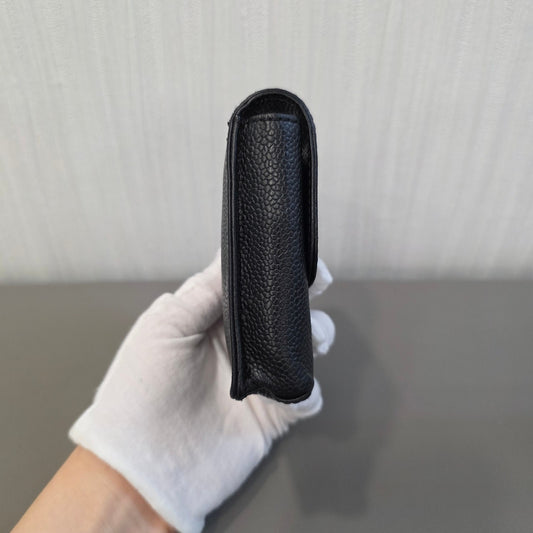 CHANEL Caviar Leather Mini Card Holder Pouch Black (Pre-Owned)