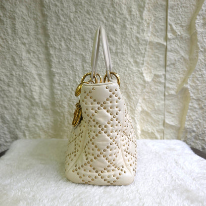 Christian Dior Lady Dior Studded Cannage Leather Bag (Pre-Owned)