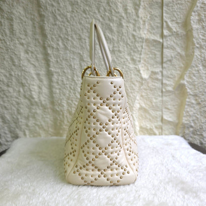 Christian Dior Lady Dior Studded Cannage Leather Bag (Pre-Owned)