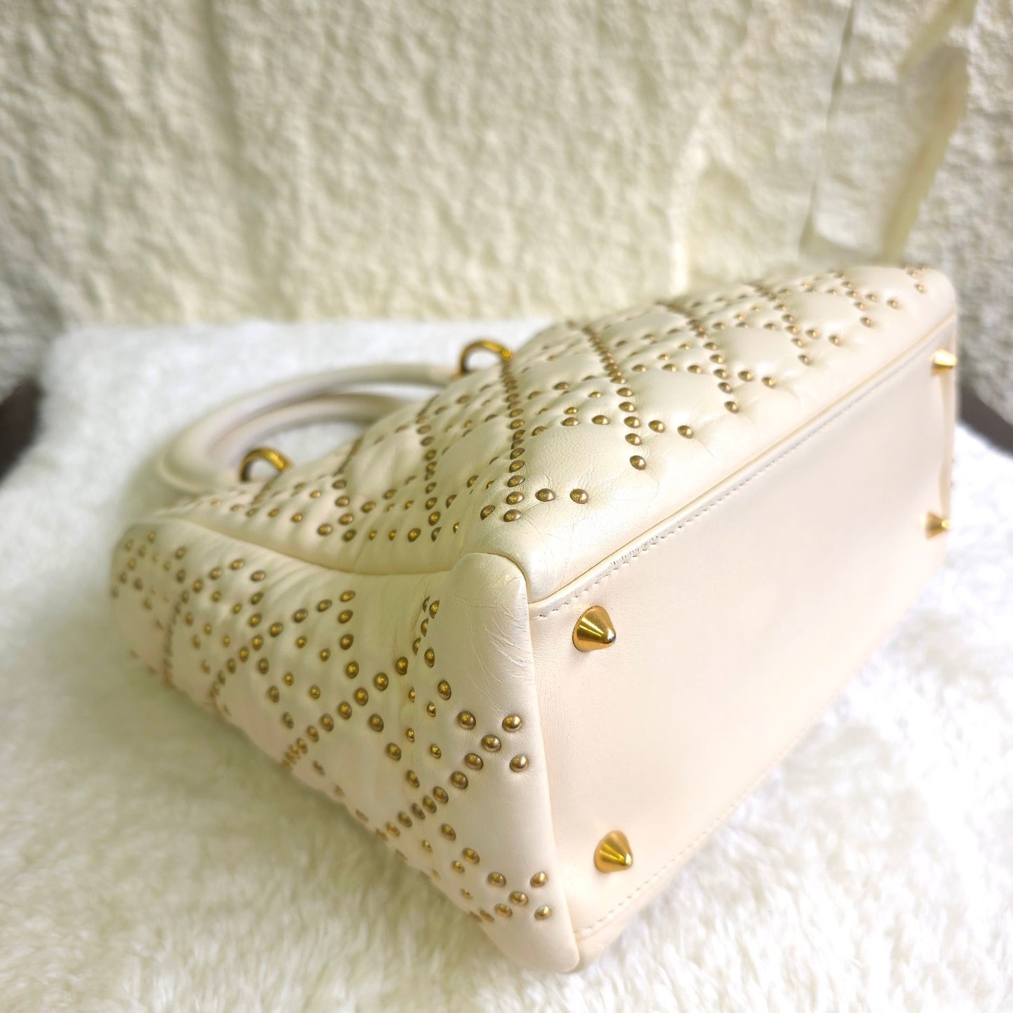 Christian Dior Lady Dior Studded Cannage Leather Bag (Pre-Owned)