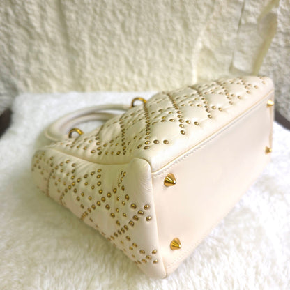 Christian Dior Lady Dior Studded Cannage Leather Bag (Pre-Owned)