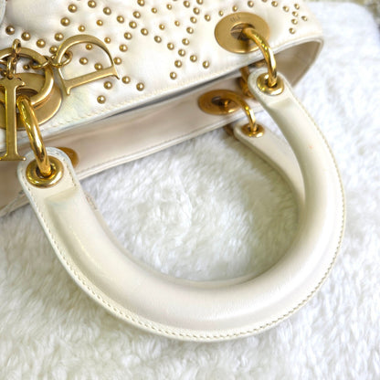 Christian Dior Lady Dior Studded Cannage Leather Bag (Pre-Owned)