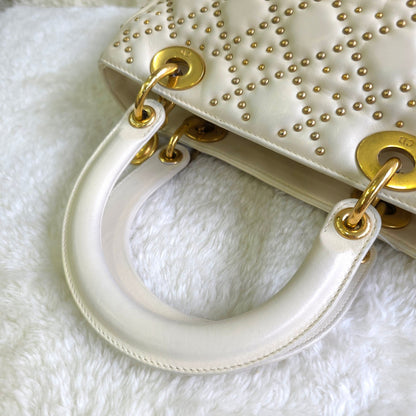 Christian Dior Lady Dior Studded Cannage Leather Bag (Pre-Owned)