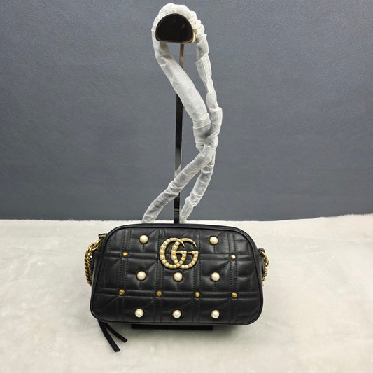 Gucci GG Marmont Pearl Stud Matelassé Camera Bag (Pre-Owned)