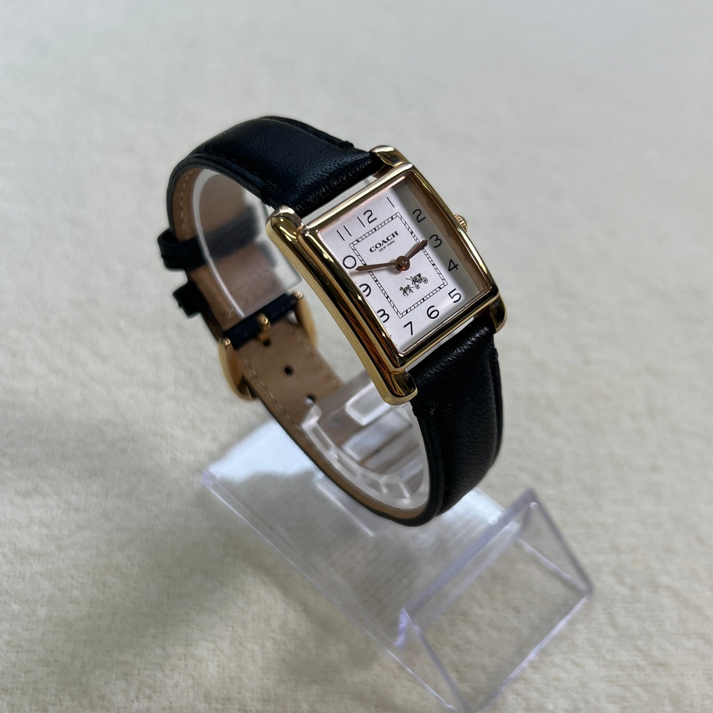 Coach Rectangular Leather Strap Watch (Pre-Owned)