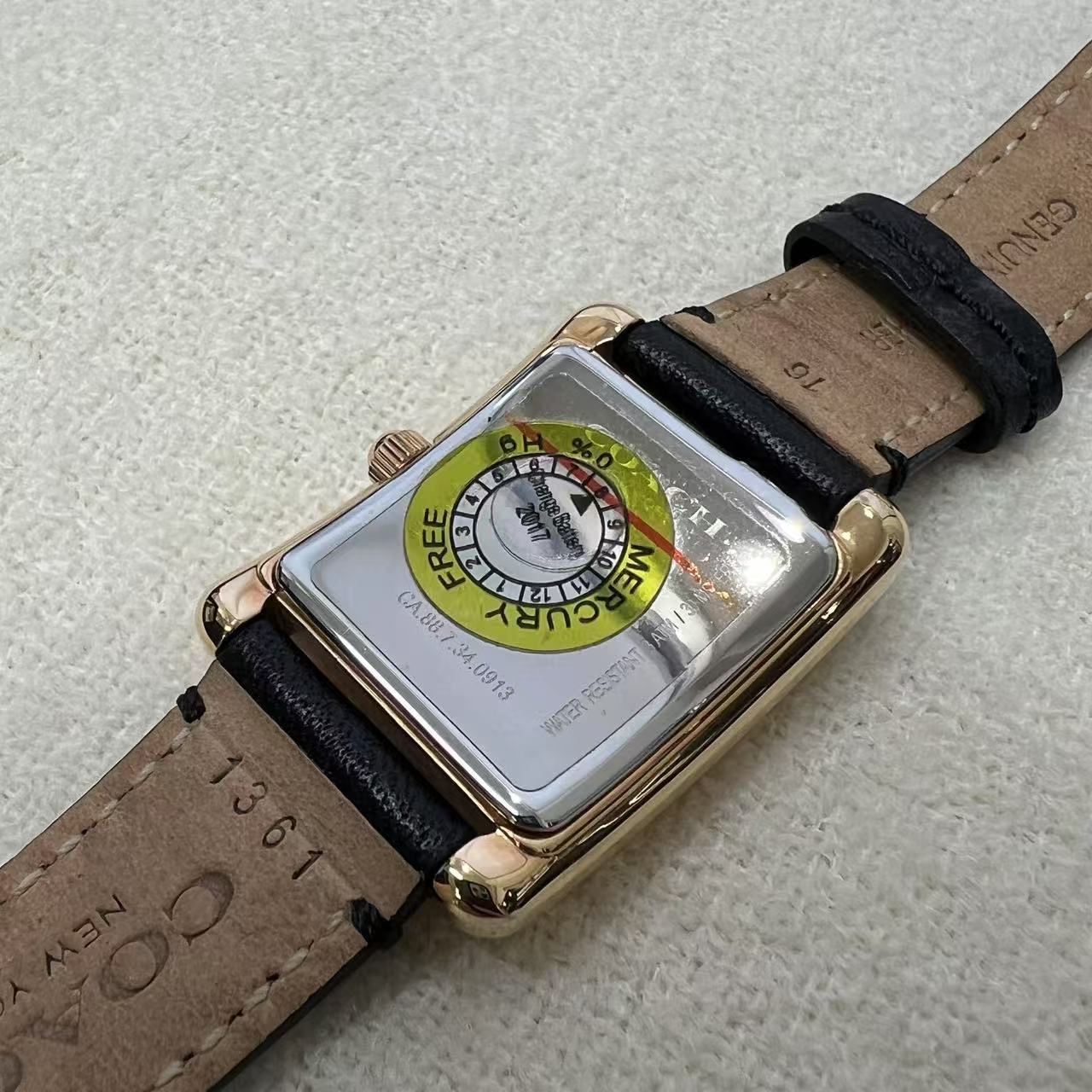 Coach Rectangular Leather Strap Watch (Pre-Owned)