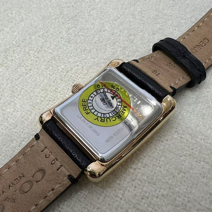 Coach Rectangular Leather Strap Watch (Pre-Owned)