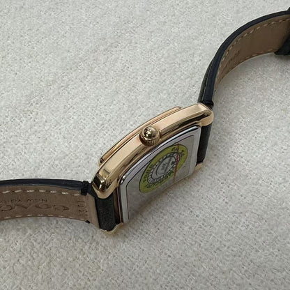 Coach Rectangular Leather Strap Watch (Pre-Owned)