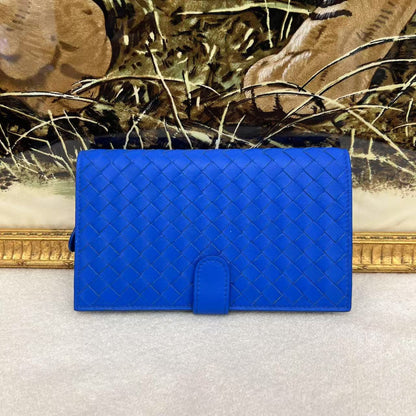 Bottega Veneta Intrecciato Sky Blue Long Wallet (Pre-Owned)